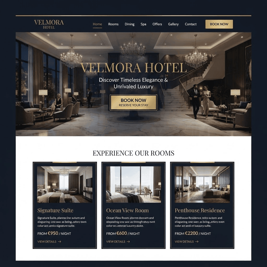 Превью шаблона: Velmora Hotel